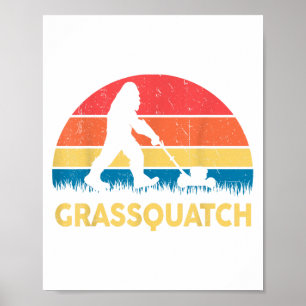 Poster Cadeau drôle de tondeuse à gazon Papa Grquatch Big