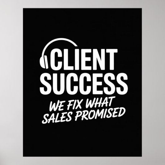 Poster Cadeau drôle pour gestionnaire de réussite client (Devant)