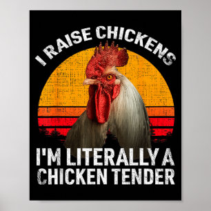 Poster Cadeau drôle rétro pour amateur de poulets – J'élè