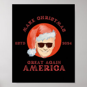Poster Cadeau drôle vintage Trump pour Noël 2024