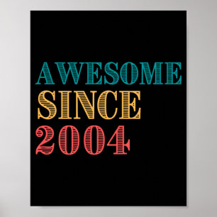 Poster Cadeau du 18e anniversaire, Vintage 2004