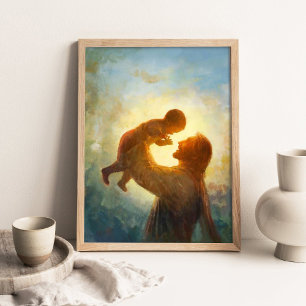 Poster Cadeau du Ciel, Peinture de l'Enfant Christ, Art C
