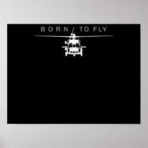 Poster Cadeau du pilote d'hélicoptère de l'aviation milit