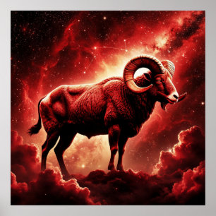 Poster Cadeau du zodiaque Bélier pour un signe de feu aud