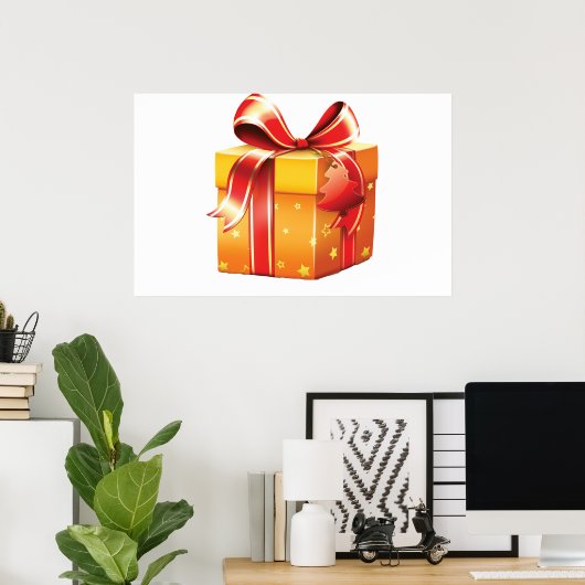 Poster Cadeau enrobé présent (Bureau à domicile)