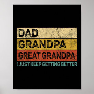 Poster Cadeau fête des pères de Grand-Enfants Papa Grand-