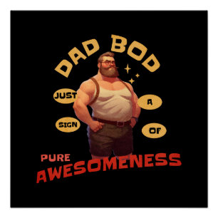 Poster Cadeau fête des pères Papa Bod Awesome