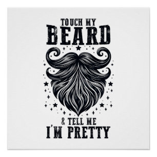 Poster Cadeau fête des pères Touchez ma barbe