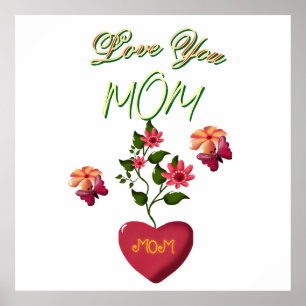Poster Cadeau floral personnalisé et sur mesure pour la f