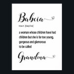 Poster Cadeau grand-mère polonais Babcia<br><div class="desc">Définition de Polonais Babcia</div>