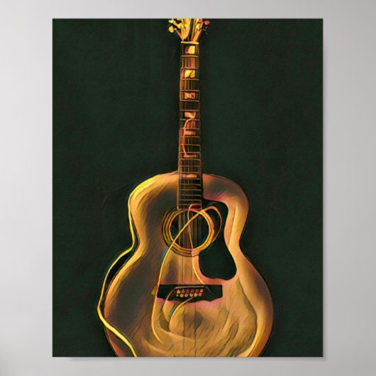 Poster cadeau guitariste cool (Devant)