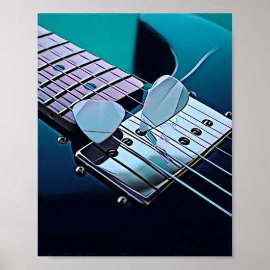 Poster cadeau guitariste cool (Devant)