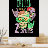 Poster Cadeau Halloween | Chillin Avec Mes Amis (Cuisine)