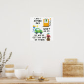 Poster Cadeau humoristique : impossible de payer l'essenc (Cuisine)