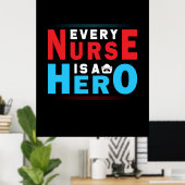 Poster Cadeau infirmière | Chaque Infirmière Est Un Héros (Bureau à domicile)