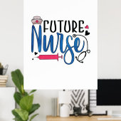Poster Cadeau infirmière | future infirmière (Bureau à domicile)