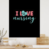 Poster Cadeau infirmière | I Love Nursing (Cuisine)