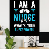 Poster Cadeau infirmière | Je Suis Une Infirmière Ce Que  (Bureau à domicile)