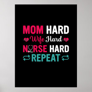 Poster Cadeau infirmière Maman Grosse Femme Infirmière