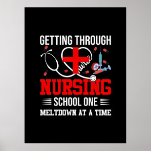 Poster Cadeau infirmière Passer par l'école de soins in