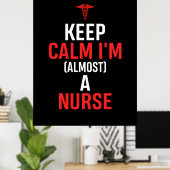 Poster Cadeau infirmière | Restez Calme Je Suis Infirmièr (Bureau à domicile)
