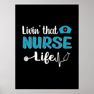 Poster Cadeau infirmière Vivre Cette Vie Infirmière