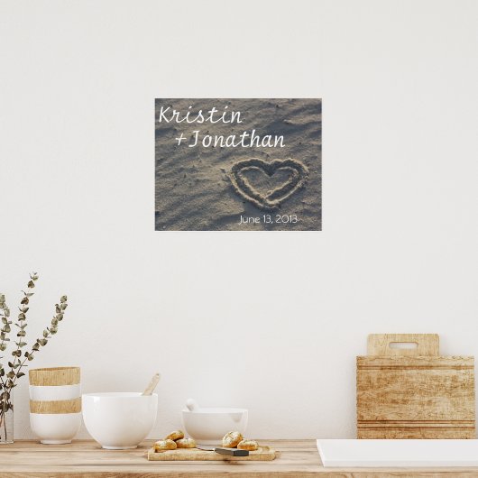 Poster cadeau Mariage de Coeur personnalisé dans l (Cuisine)