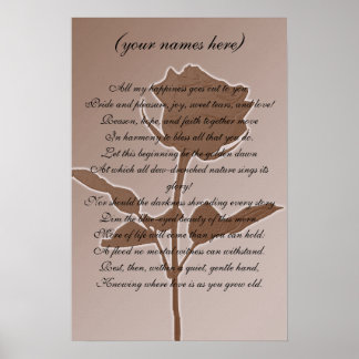Poster Cadeau mariage pour la mariée et la mariée