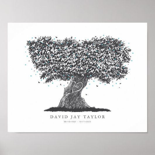 Poster Cadeau mémorial de l'Arbre de Vie pour la perte de (Devant)