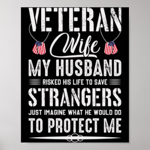 Poster Cadeau militaire cool pour mari vétéran mari
