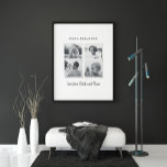 Poster Cadeau moderne multi photo papa cadeau élégant noi<br><div class="desc">Cadeau moderne multi photo papa cadeau famille élégante noir et blanc contemporain cadeau élégant.</div>