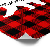 Poster Cadeau moderne Rouge Plaid Et Blanc Mama Ours (Coin)