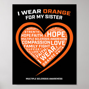 Poster Cadeau Ms Apparel Orange Soeur Multiple Sclérose A