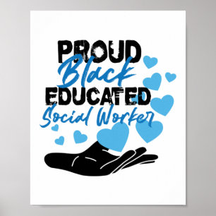 Poster Cadeau offert aux travailleurs sociaux noirs Forma