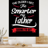 Poster Cadeau Papa Plus je vieillis Plus je deviens intel (Cuisine)