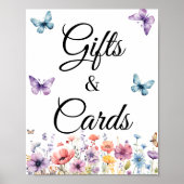 Poster Cadeau papillon et carte Anniversaire Baby shower  (Devant)