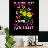 Poster Cadeau Papillon | Être un papillon (Bureau à domicile)