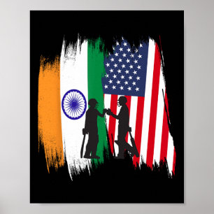 Poster Cadeau patriotique de cricket pour l'Inde et l'Amé
