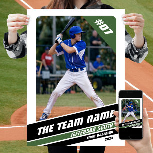 Poster Cadeau personnalisable de joueur de baseball en bl