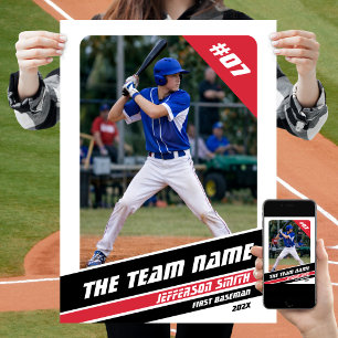 Poster Cadeau personnalisable de joueur de baseball en ro
