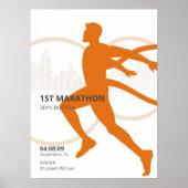Poster cadeau personnalisé du 1er marathon coureur (Devant)