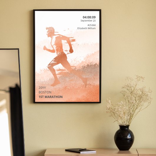 Poster Cadeau personnalisé du coureur de course de marath