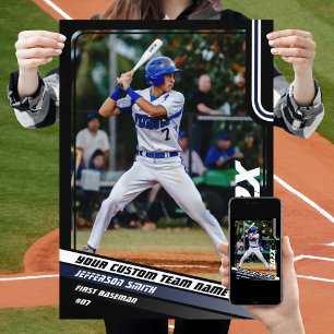 Poster Cadeau personnalisé pour joueur de baseball en ble