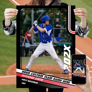 Poster Cadeau personnalisé pour joueur de baseball en rou