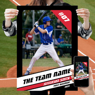 Poster Cadeau personnalisé pour joueur de baseball noir b