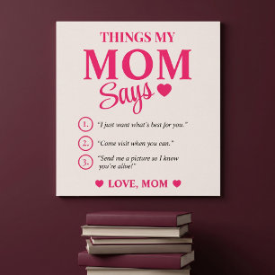 Poster Cadeau personnalisé pour maman avec des citations 