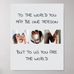 Poster Cadeau personnalisé pour MOM Photo Collage Imprime