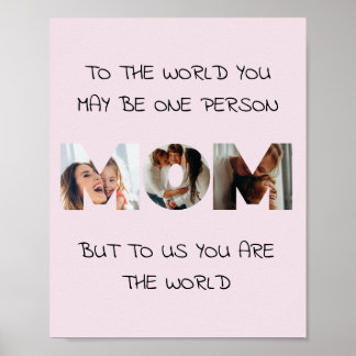 Poster Cadeau personnalisé pour MOM Photo Collage Imprime