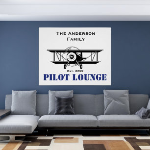 Poster Cadeau personnalisé, salon de pilotage d'avion Coo