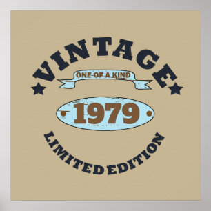Poster Cadeau personnalisé vintage 45e anniversaire